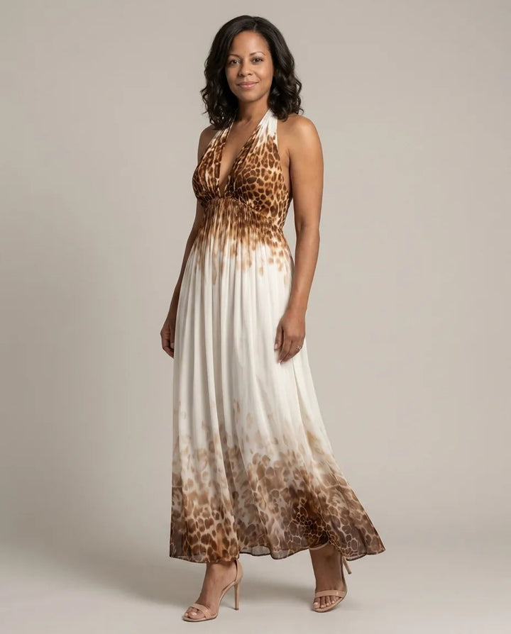 Delaney | Pleated White Midi Dress