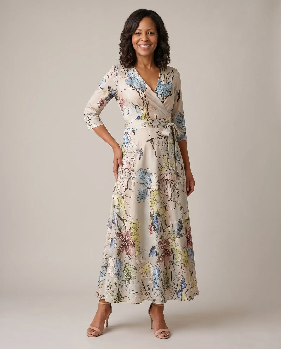 Madison | Chic Floral Print Wrap Maxi Dress