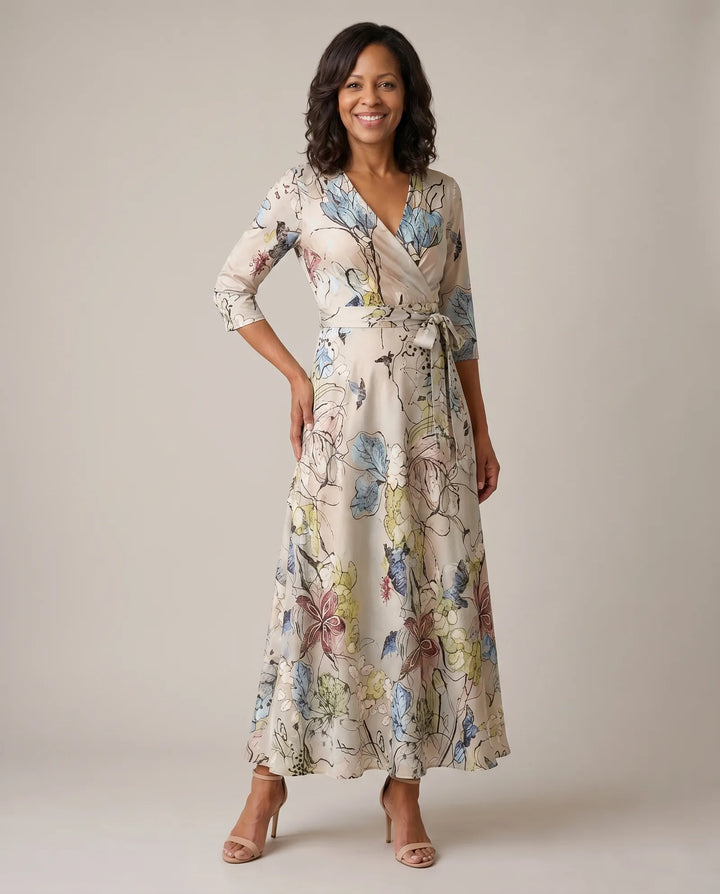 Madison | Chic Floral Print Wrap Maxi Dress