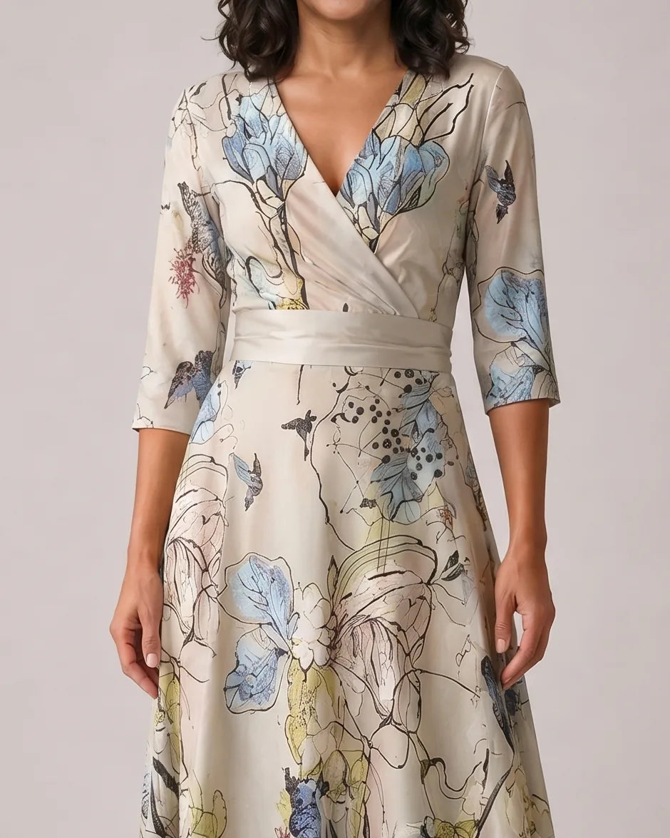 Madison | Chic Floral Print Wrap Maxi Dress