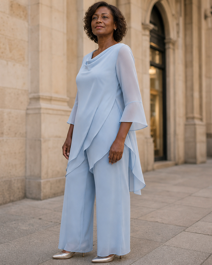 Flowing Chiffon Wedding Guest Pant Set