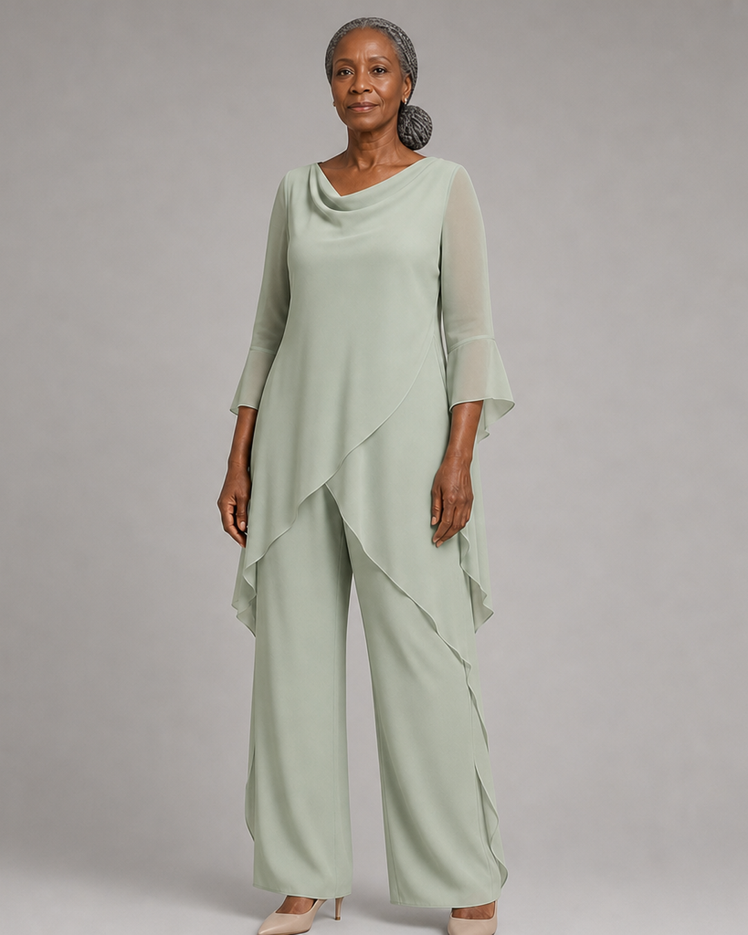 Flowing Chiffon Wedding Guest Pant Set