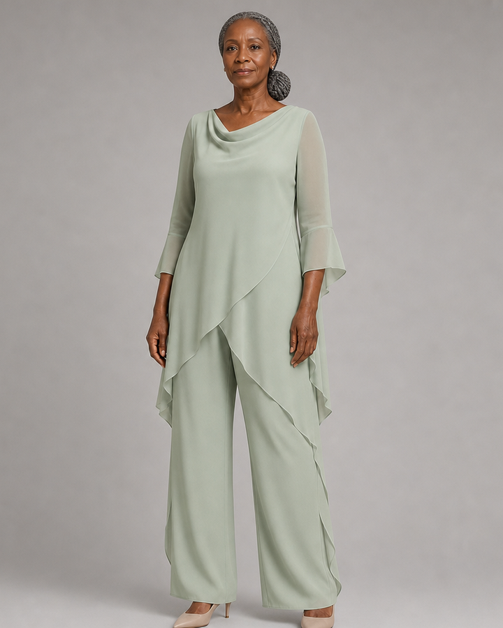 Flowing Chiffon Wedding Guest Pant Set