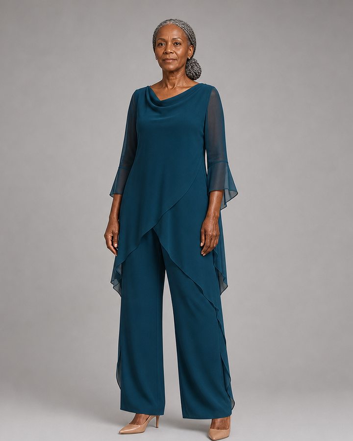 Flowing Chiffon Wedding Guest Pant Set
