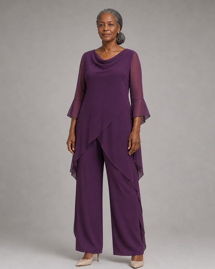Flowing Chiffon Wedding Guest Pant Set
