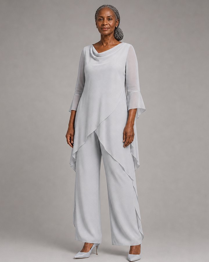 Flowing Chiffon Wedding Guest Pant Set