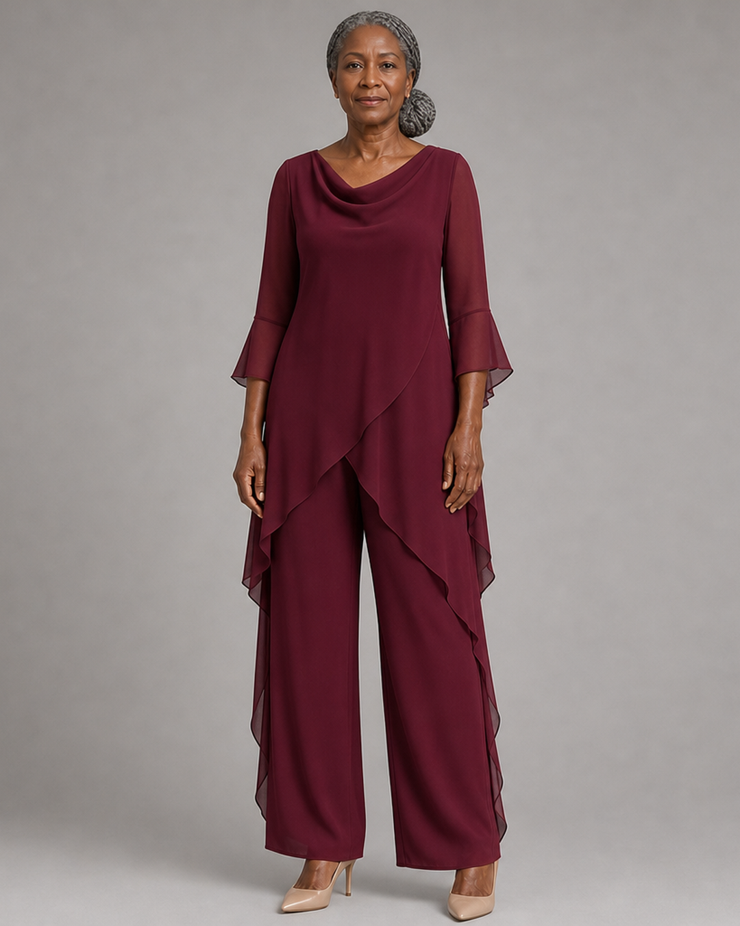 Flowing Chiffon Wedding Guest Pant Set