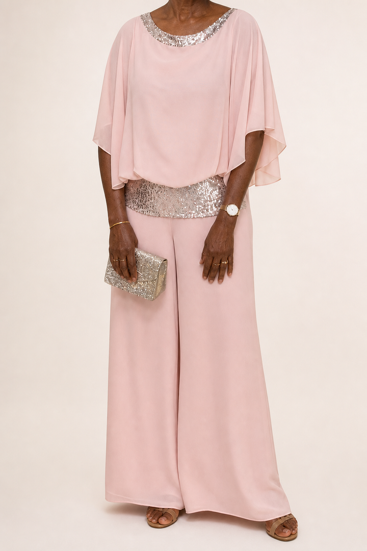 Thioro | Embellished Wide-leg Two-piece Set