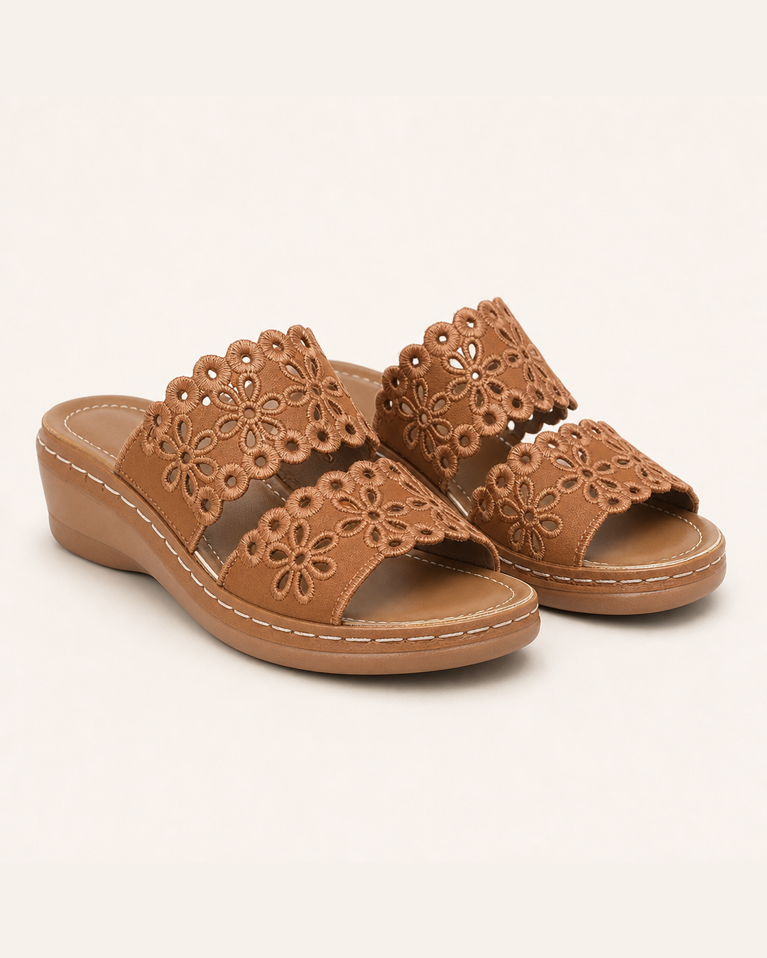 Yasmina | Floral Sandal — Brown