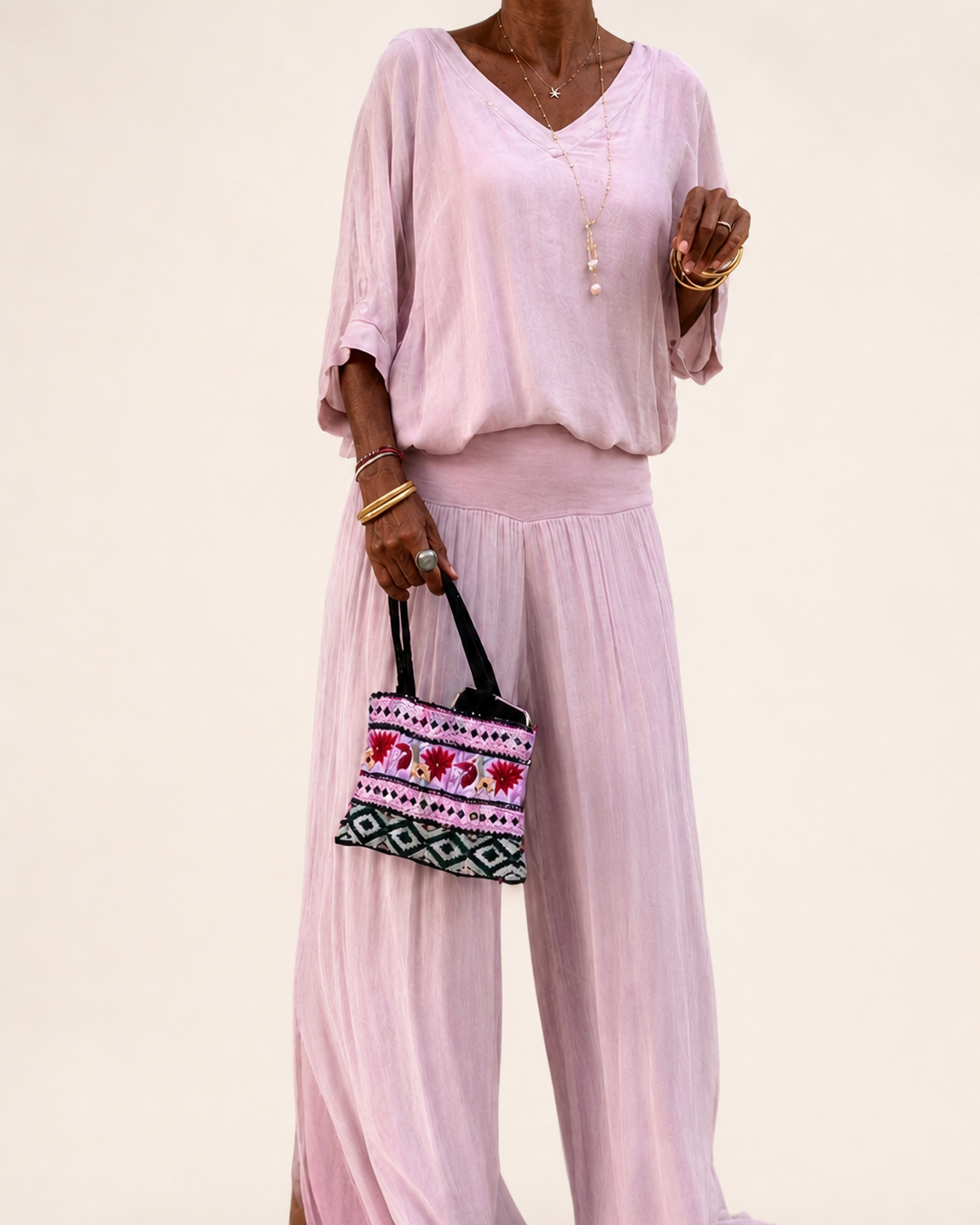 Nwamaka | Chic Solid Flowing Two-piece Set