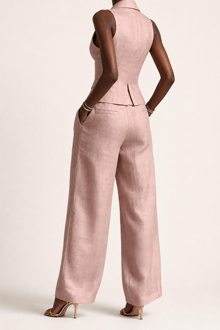 Nabou | Tailored Vest & Wide-leg Trousers Set