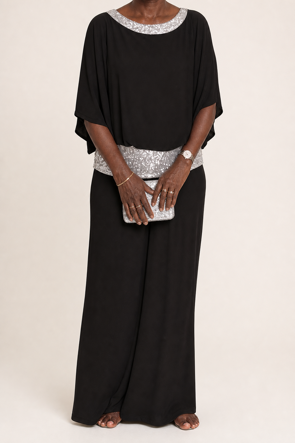 Thioro | Embellished Wide-leg Two-piece Set