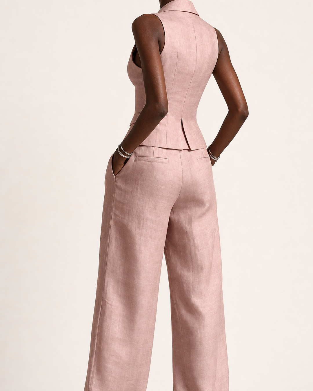 Nabou | Tailored Vest & Wide-leg Trousers Set