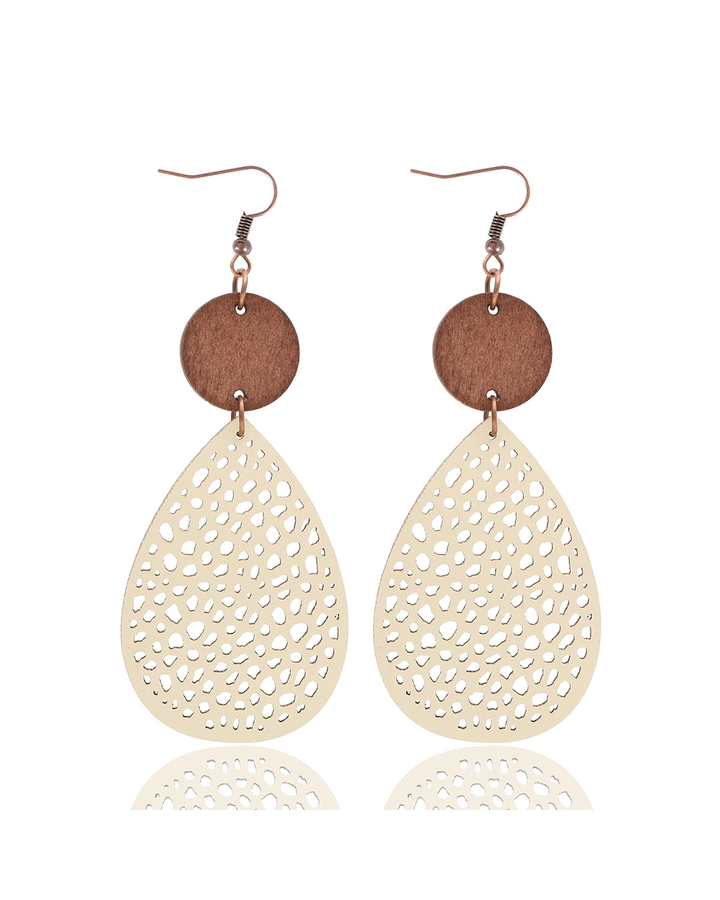 Millicent | Style Hollow-out Pu Leather Drop Earrings,