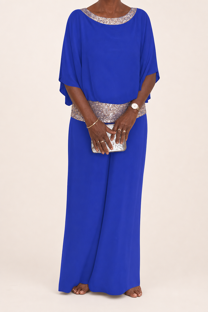 Thioro | Embellished Wide-leg Two-piece Set