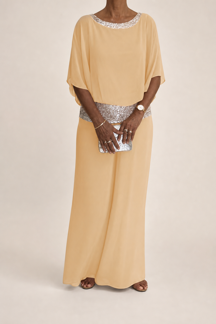 Thioro | Embellished Wide-leg Two-piece Set