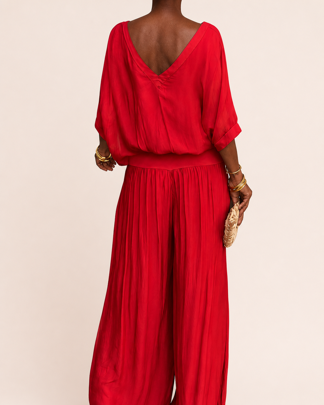 Nwamaka | Chic Solid Flowing Two-piece Set