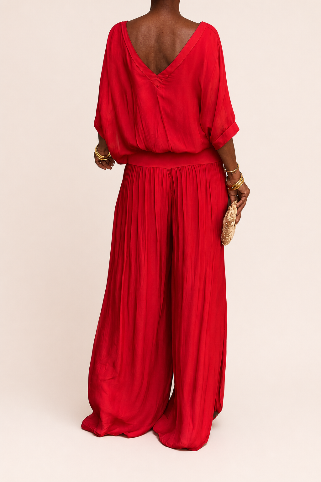 Nwamaka | Chic Solid Flowing Two-piece Set