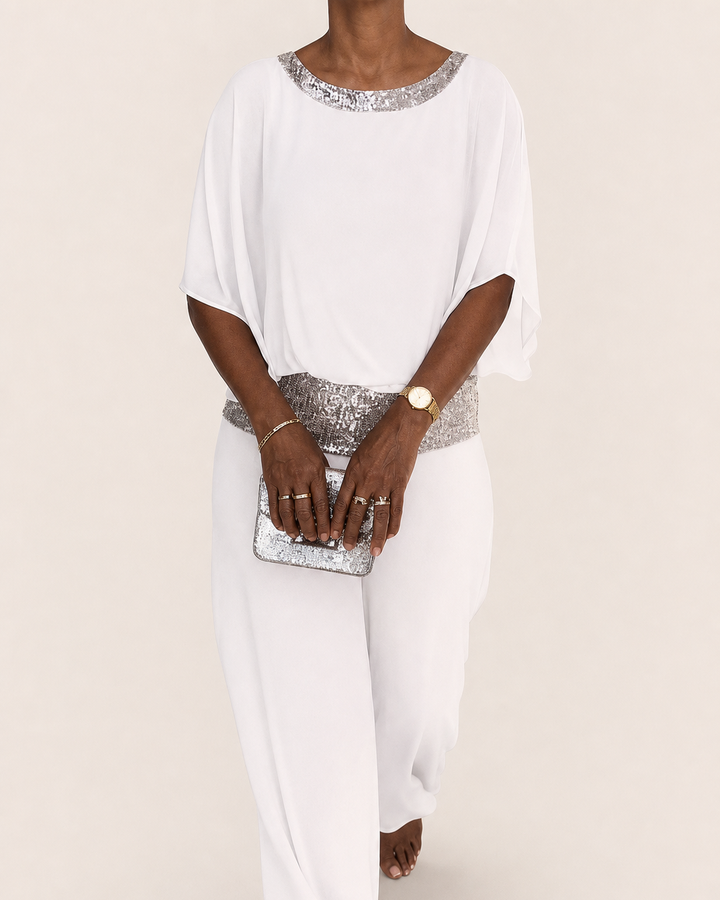 Thioro | Embellished Wide-leg Two-piece Set