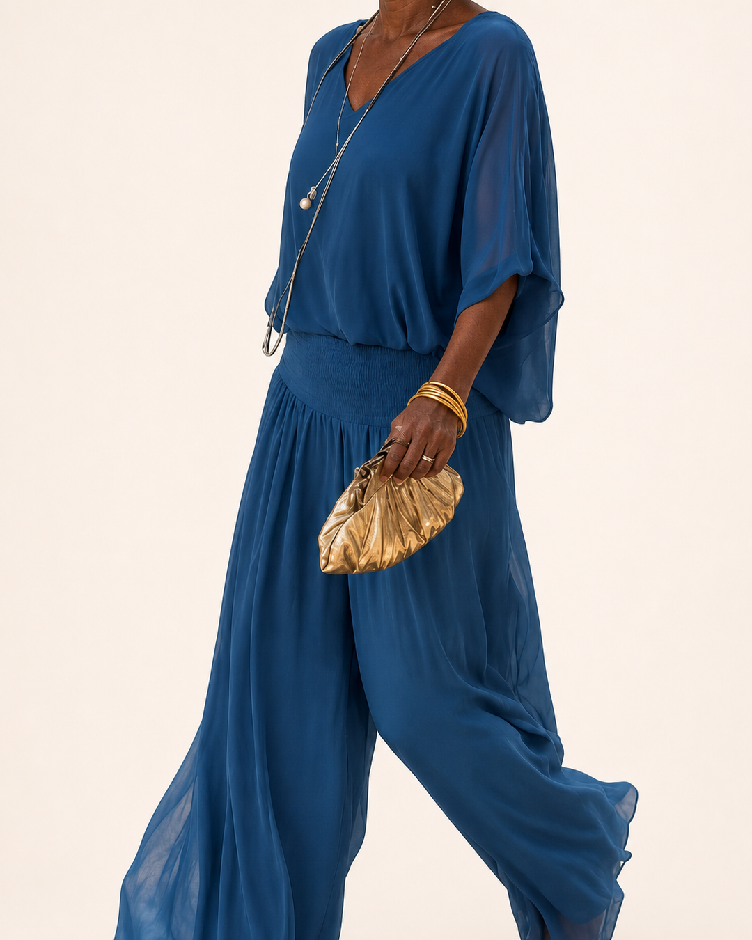 Nwamaka | Chic Solid Flowing Two-piece Set