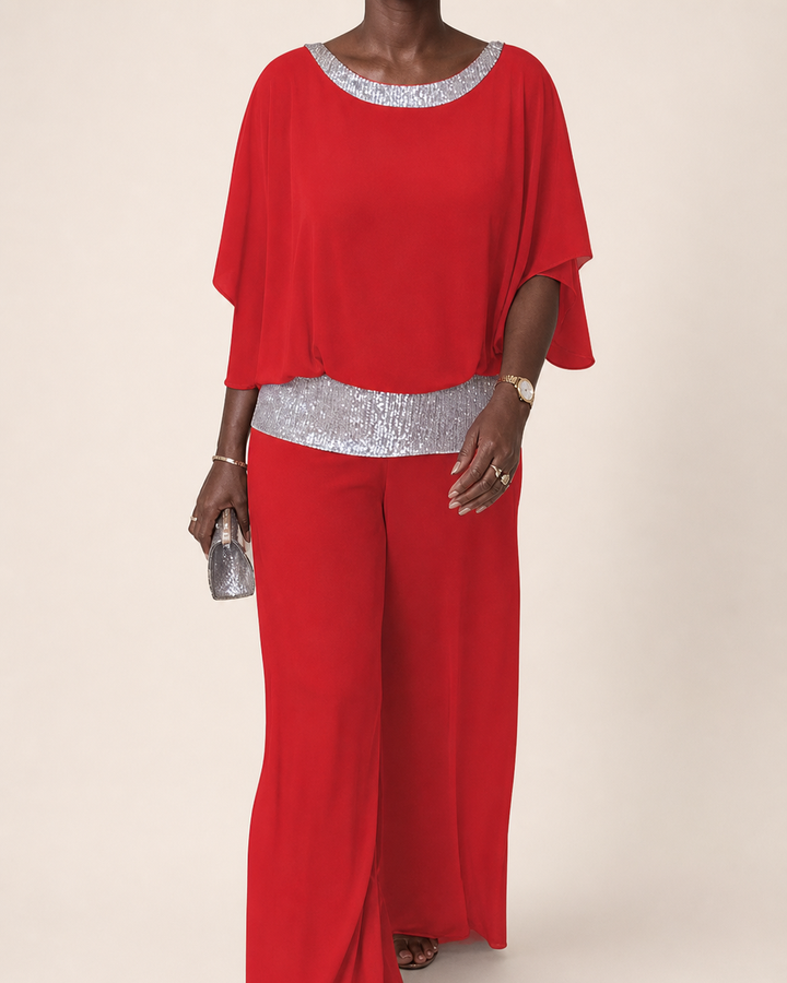 Thioro | Embellished Wide-leg Two-piece Set