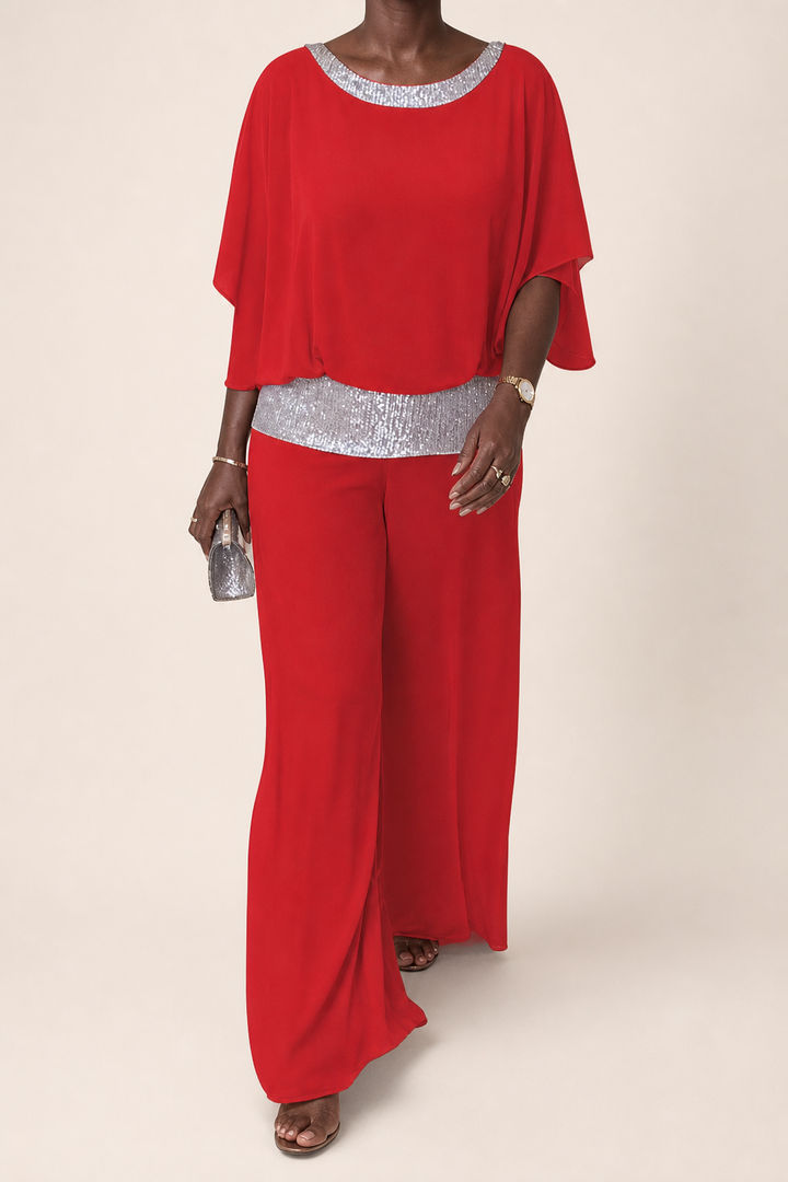 Thioro | Embellished Wide-leg Two-piece Set