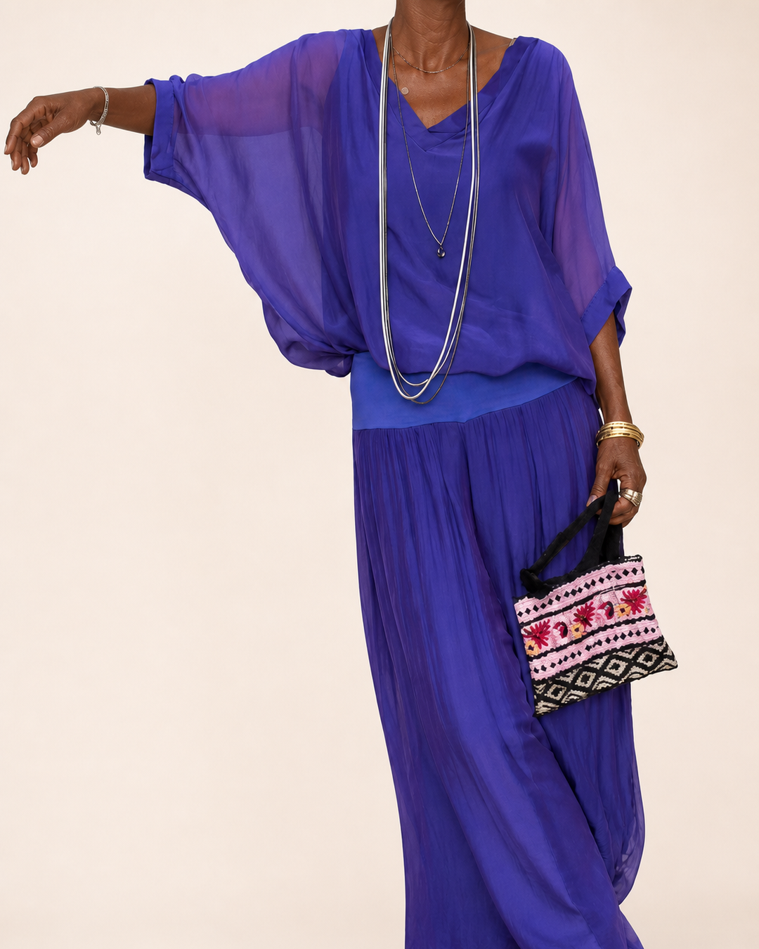Nwamaka | Chic Solid Flowing Two-piece Set