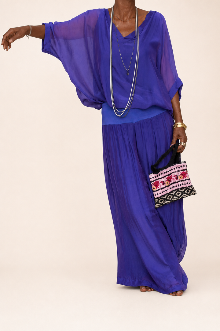Nwamaka | Chic Solid Flowing Two-piece Set