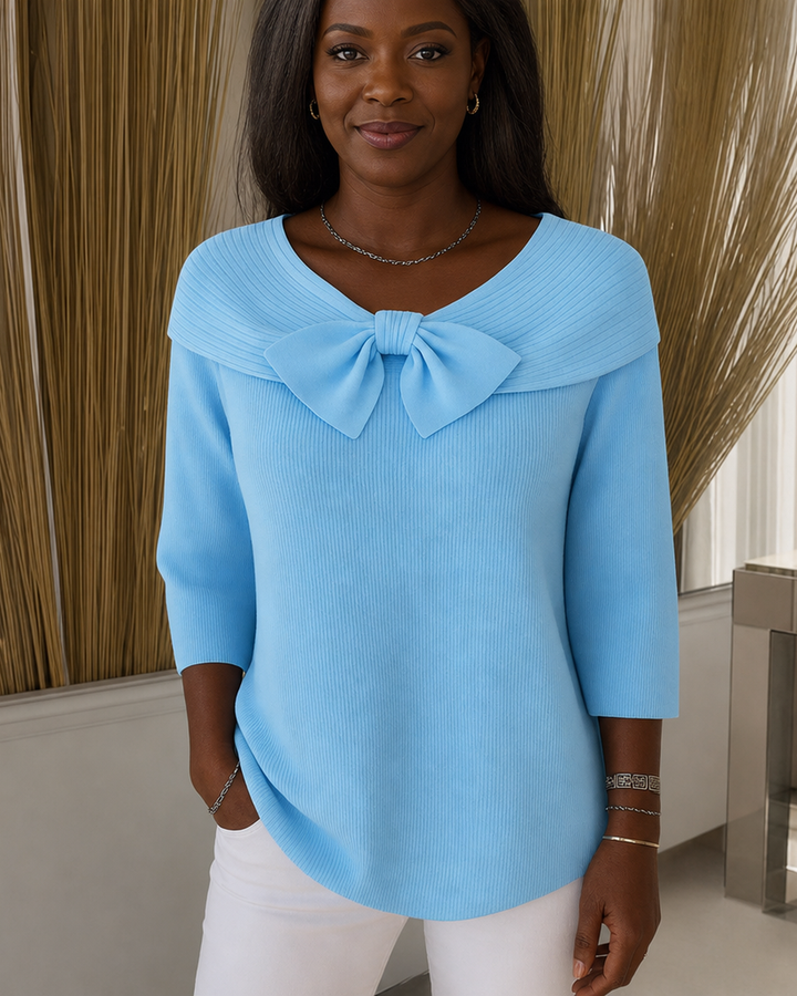 Tivella | Sweater With Bow And Round Neckline