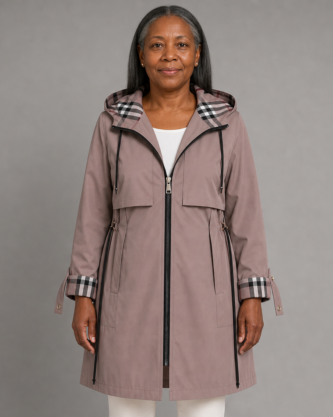 Yvonne | Hooded Zip Coat