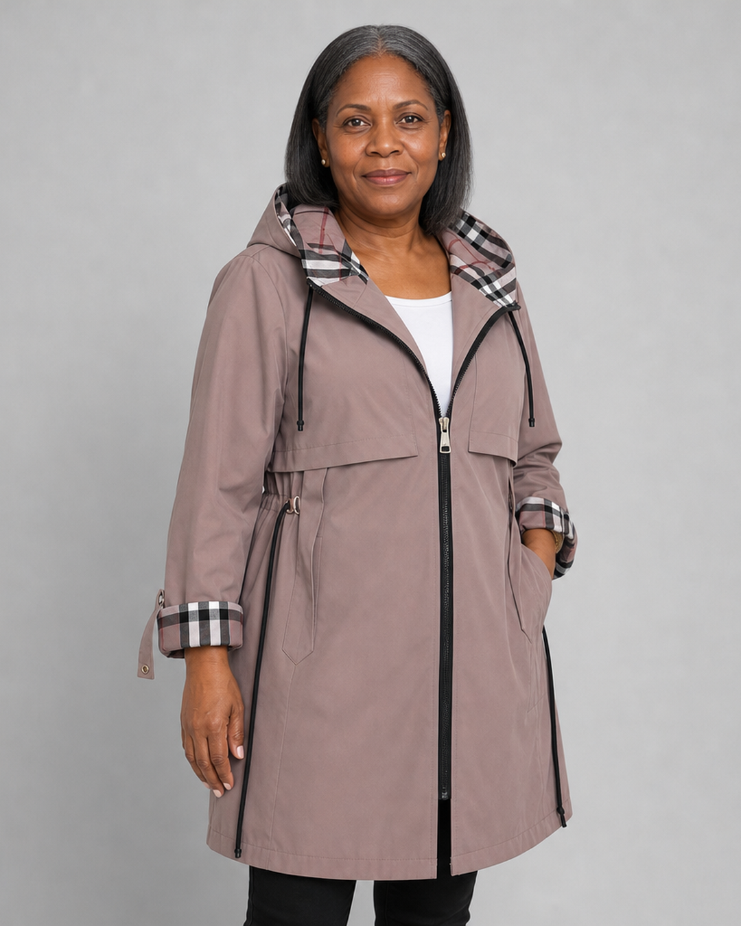 Yvonne | Hooded Zip Coat