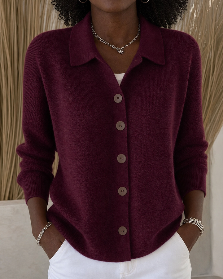 Josephine | Button-front Collared Cardigan