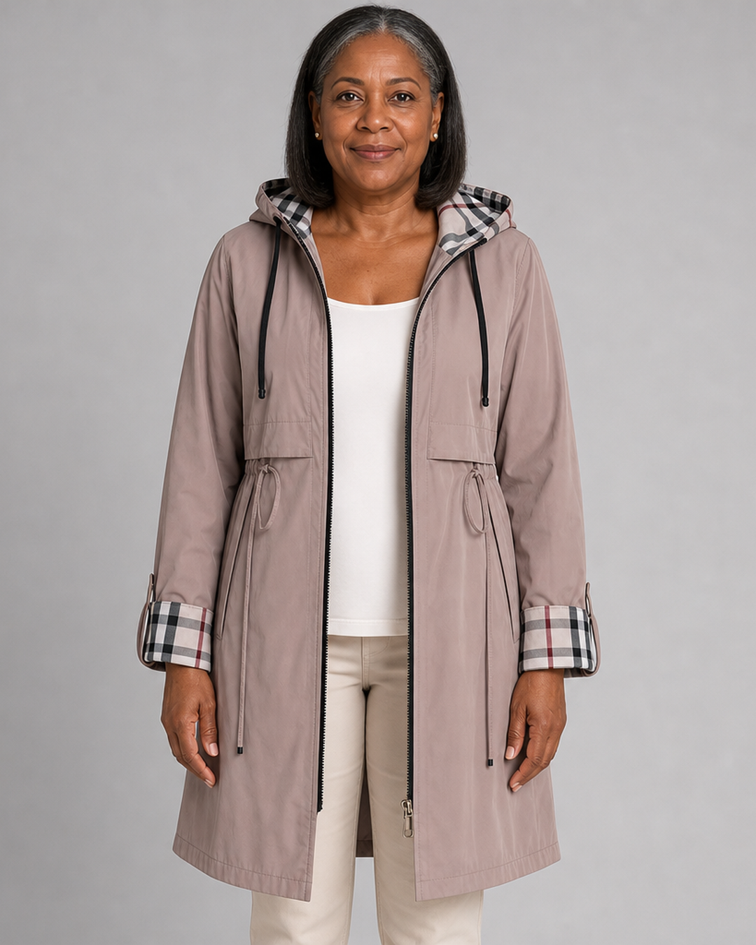 Yvonne | Hooded Zip Coat