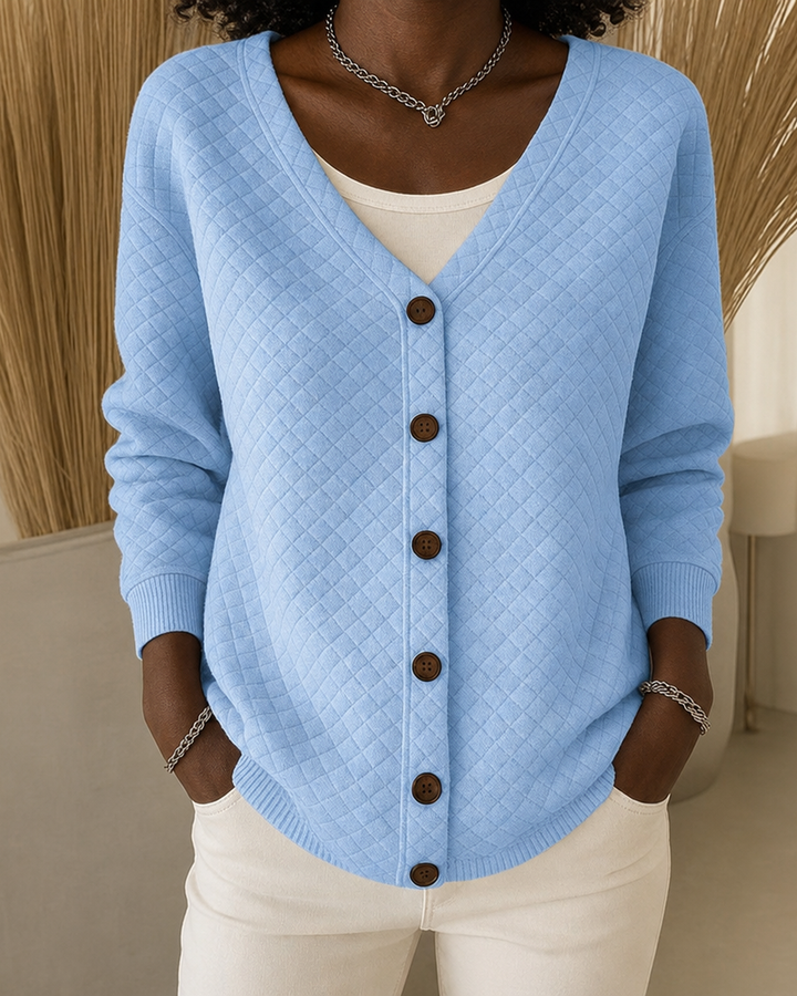 Laverne | Quilted Button-front Cardigan