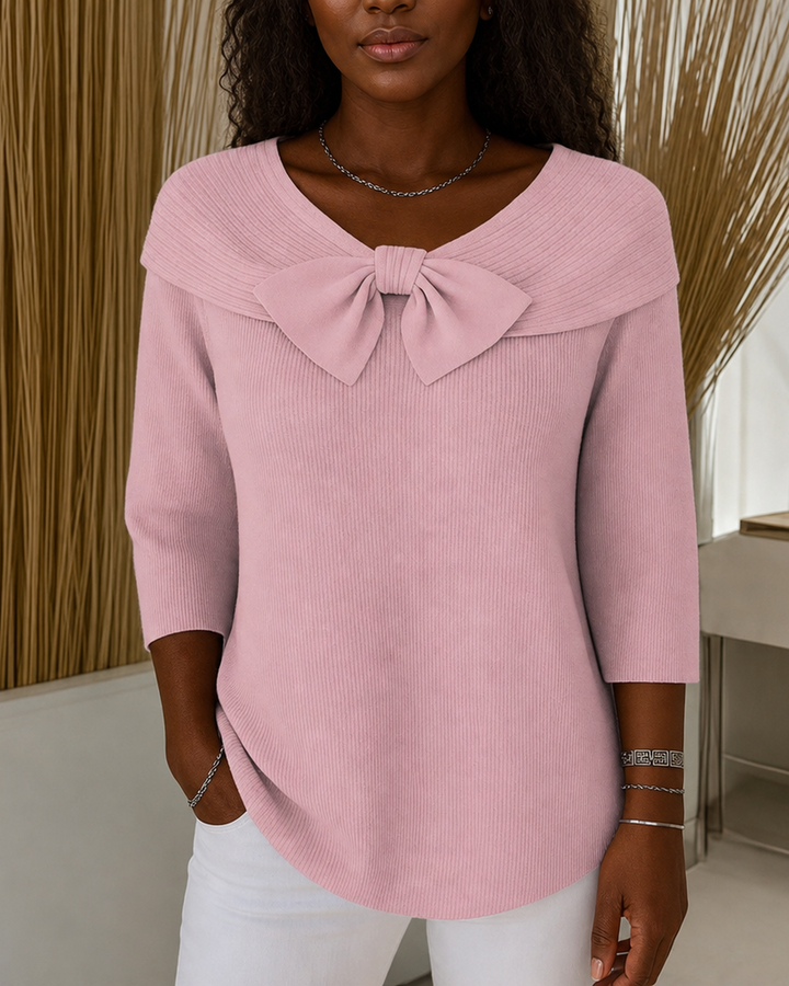 Tivella | Sweater With Bow And Round Neckline