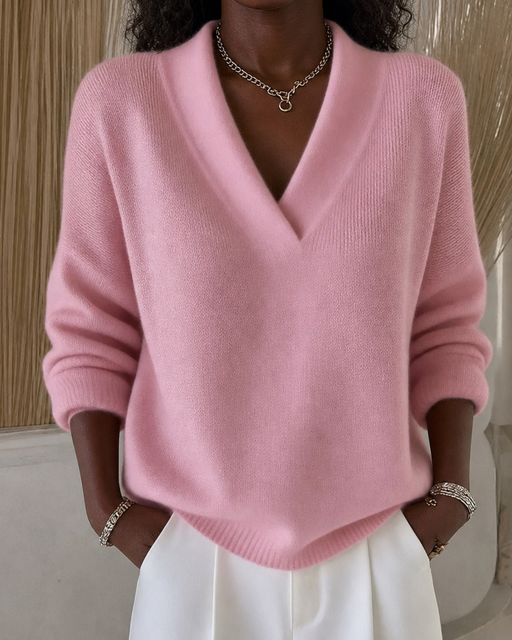 Vivelle | Relaxed V-neck Sweater