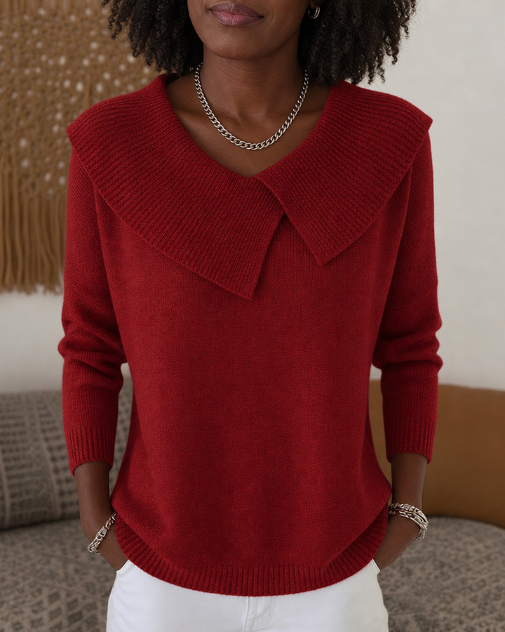 Sunnora | Warm Sweater With Soft Collar