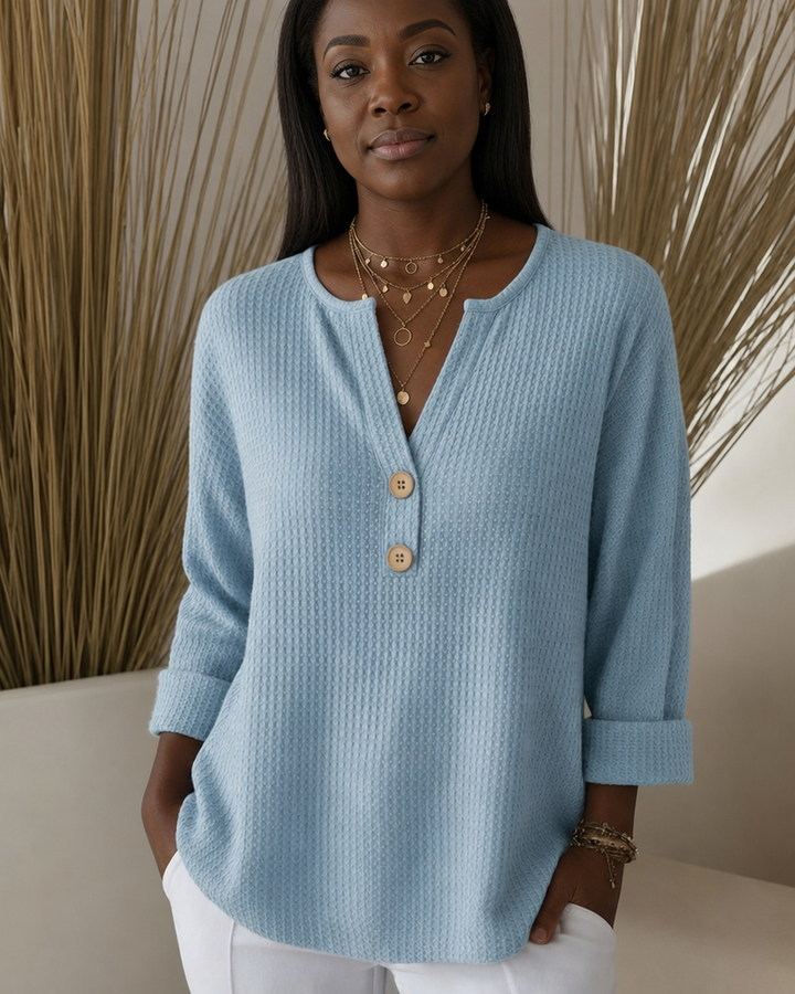 Lucinda | Henley Button Top