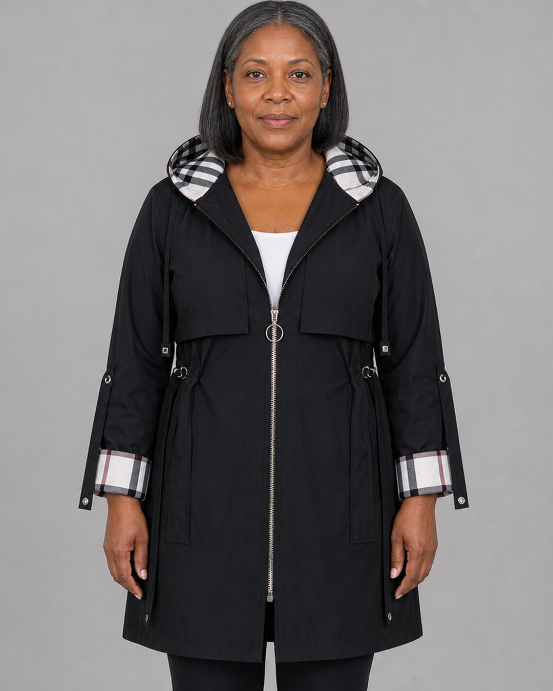 Yvonne | Hooded Zip Coat