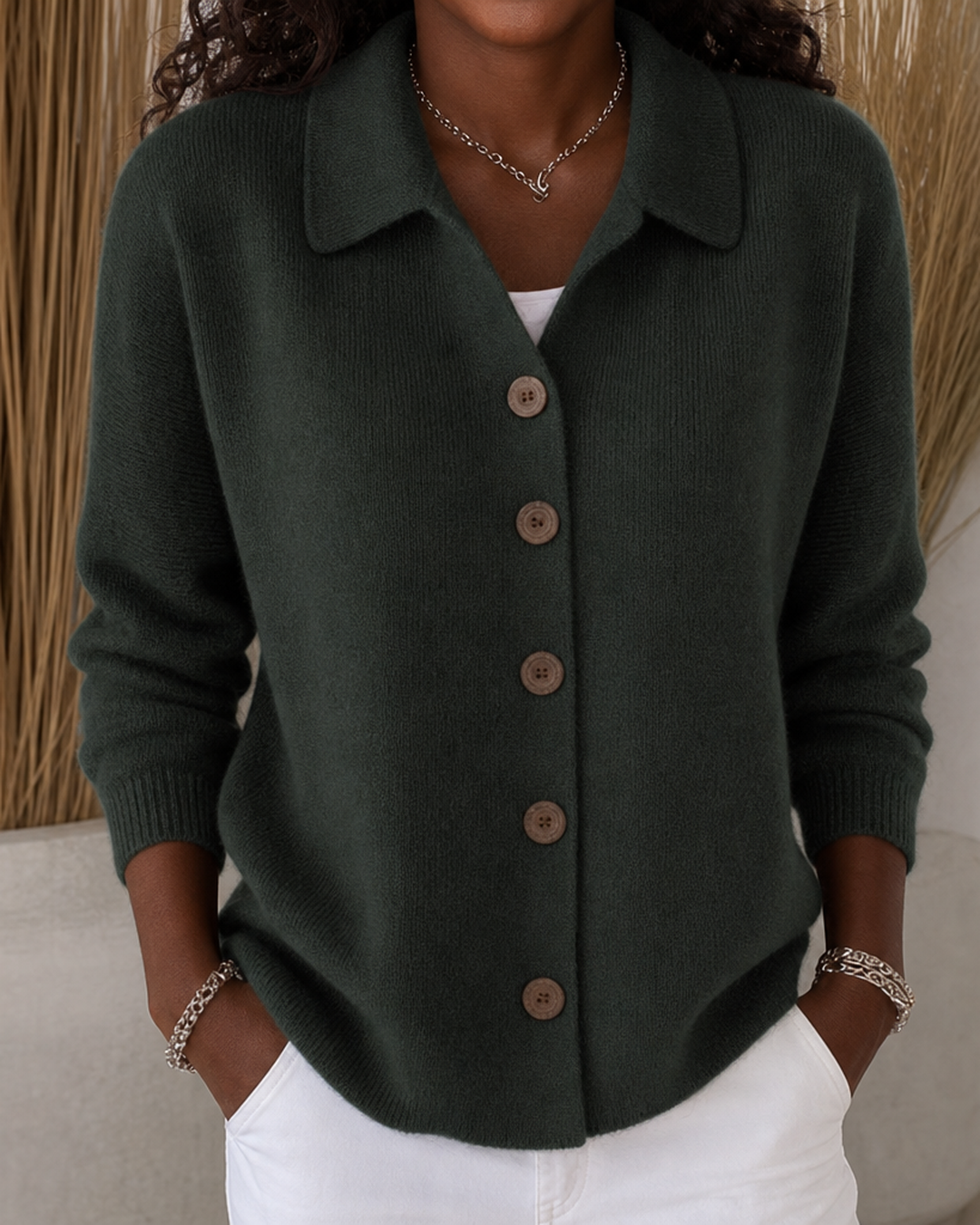 Josephine | Button-front Collared Cardigan
