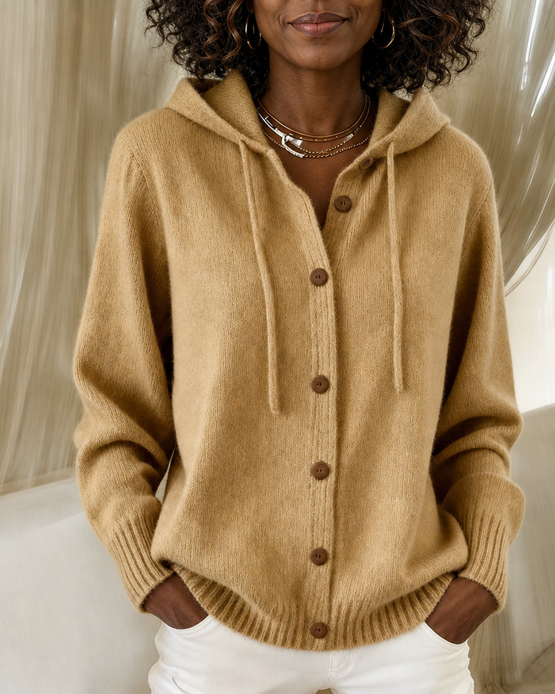 Brenda | Cozy Button Cardigan Hoodie