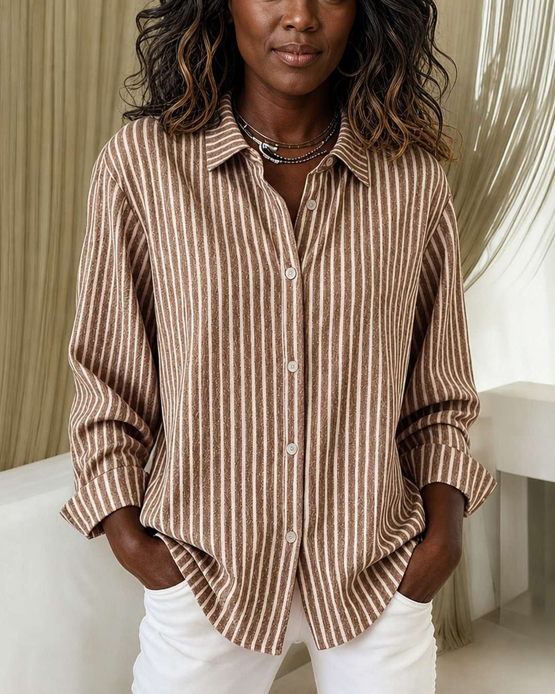 Jacqueline | Striped Button-down Shirt