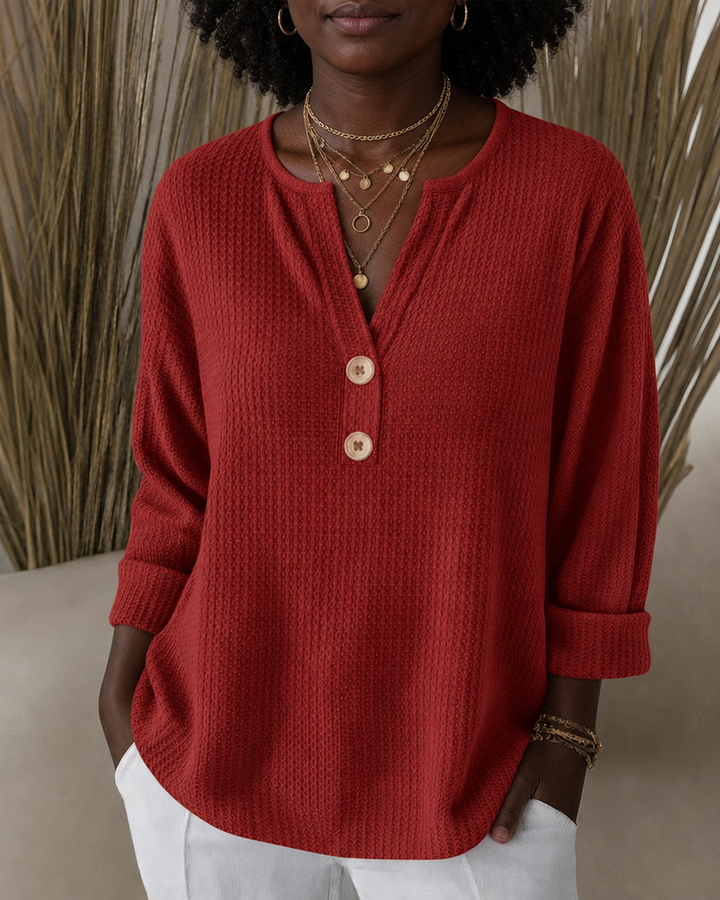 Lucinda | Henley Button Top