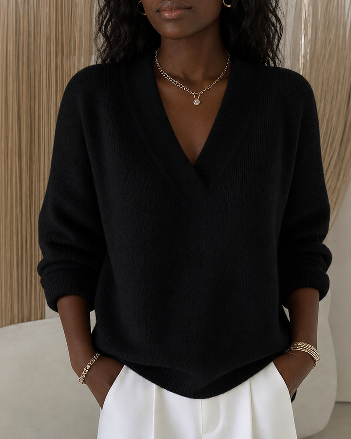 Vivelle | Relaxed V-neck Sweater