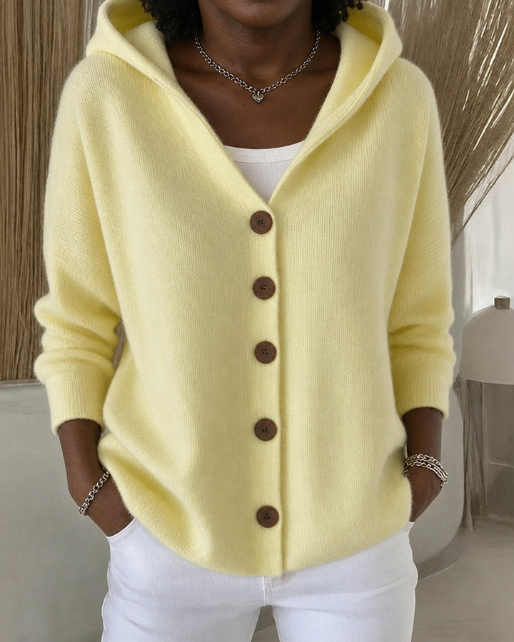 Darienne | Hooded Button-up Knit Cardigan