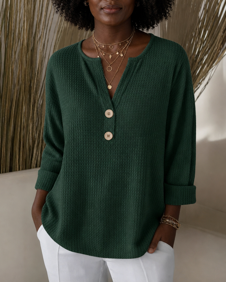 Lucinda | Henley Button Top