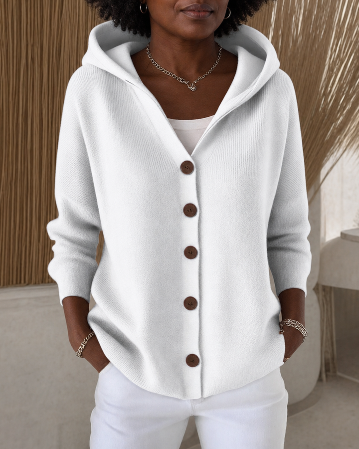Darienne | Hooded Button-up Knit Cardigan