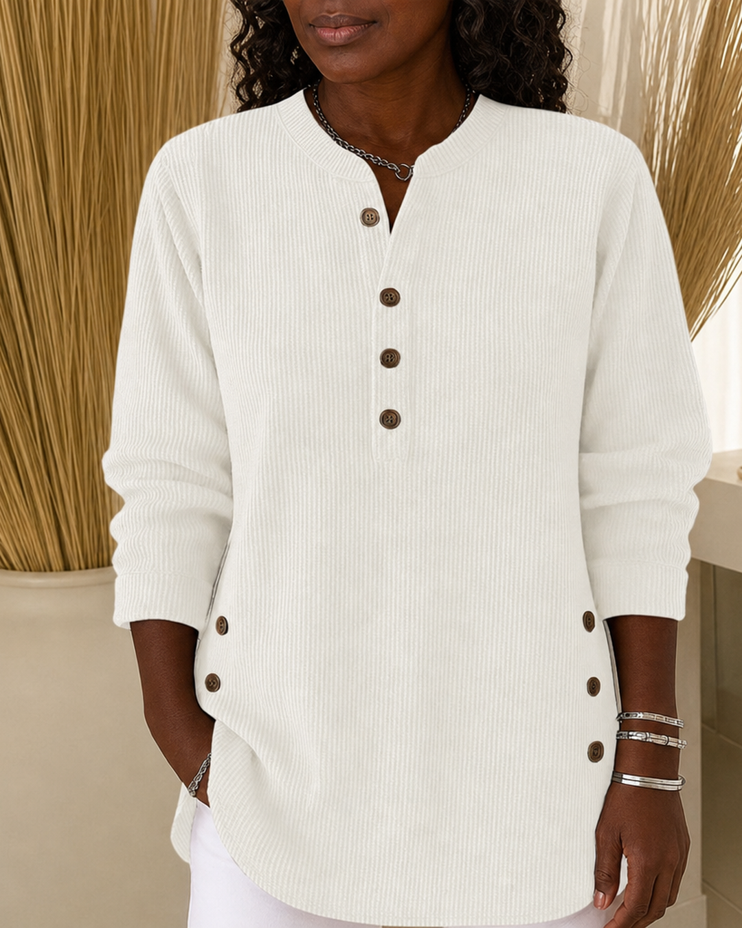 Neva | Button Henley Tunic
