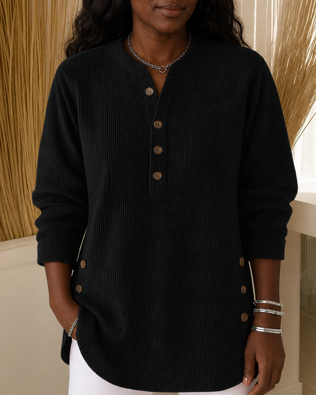 Neva | Button Henley Tunic