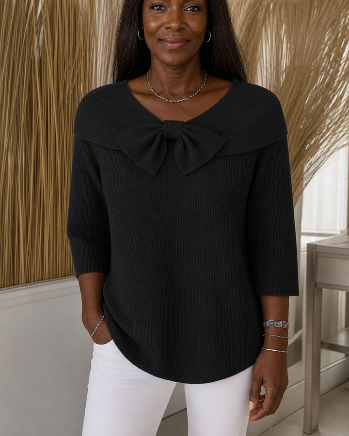 Tivella | Sweater With Bow And Round Neckline